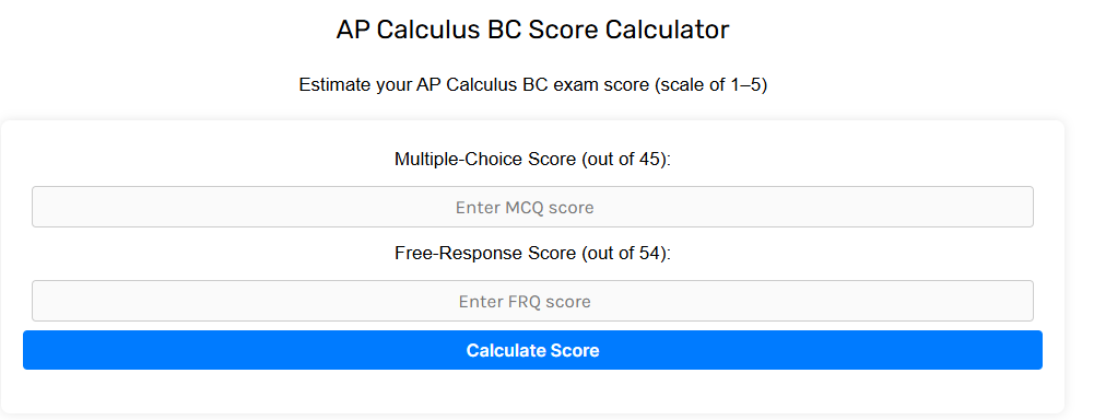 AP Calculus BC Score Calculator