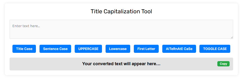 Title Capitalization Tool